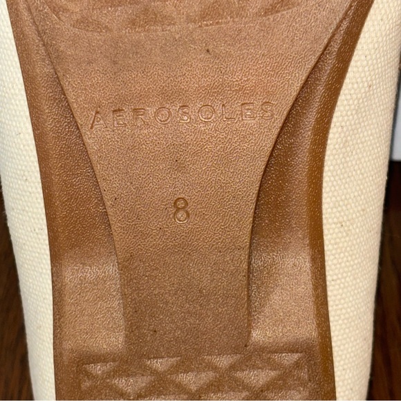 Aerosoles Comfortable Women's Collapsible Back Loafer in Cream Canvas Fabric Sz8 - Picture 10 of 12